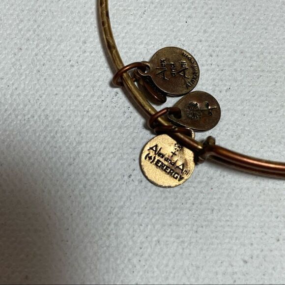 Alex and Ani and Chrysalis crown, lotus, OM, aquamarine charm Bracelet lot - Picture 11 of 13